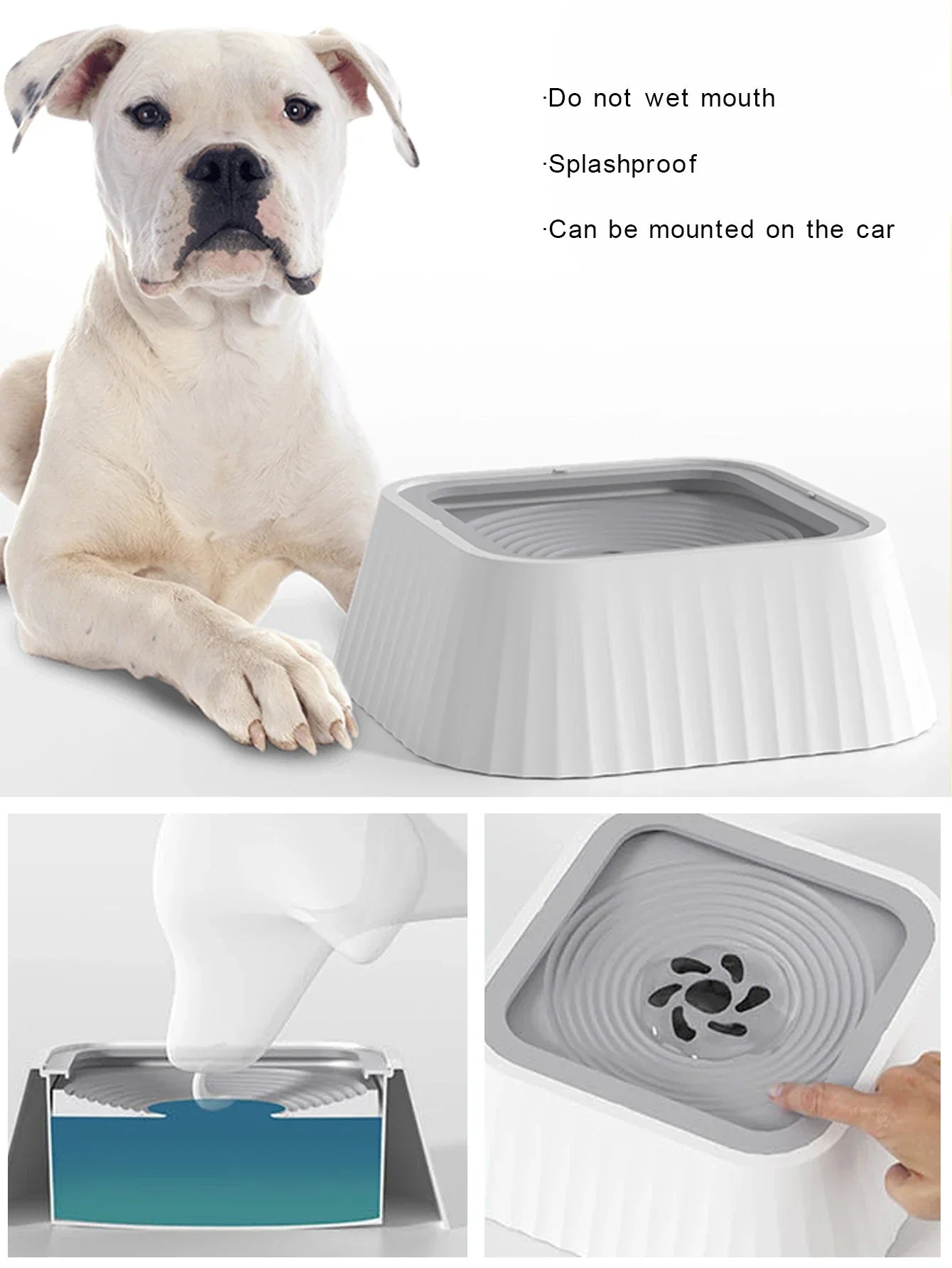 Bebedero Antiderrames para Perros y Gatos – Plato de Agua Flotante de Llenado Lento, Fuente de Agua Limpia para Mascotas
