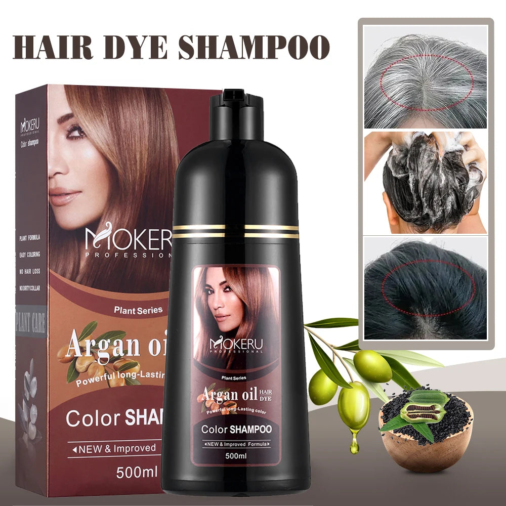 Champú Colorante para Cabello con Aceite de Argán – Cubre Canas