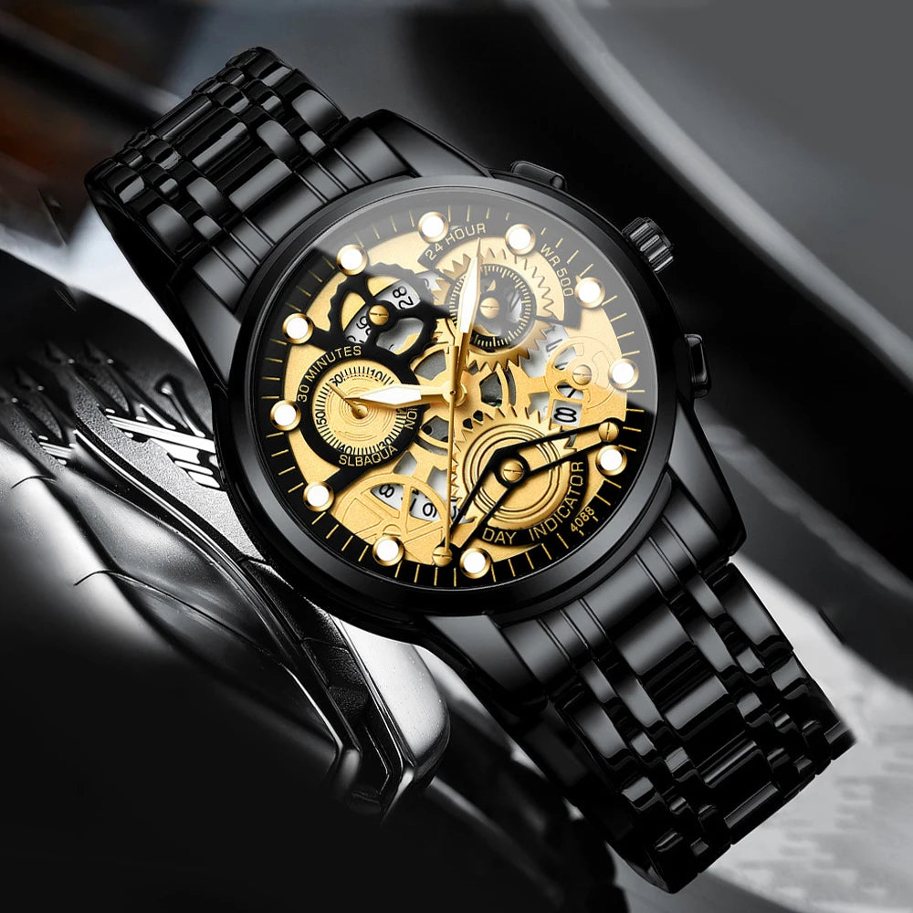 RELOJ DE CUARZO DE LUJO BINBOND PARA HOMBRE CON FECHA AUTOMÁTICA