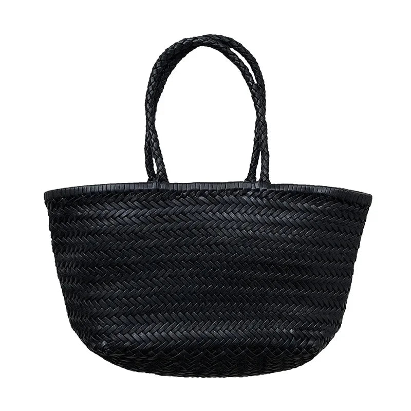 Bolso de Mano Tejido para Mujer – Estilo Retro, Elegante y Versátil