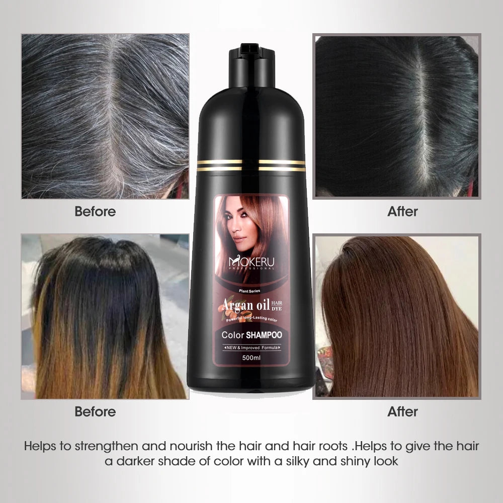 Champú Colorante para Cabello con Aceite de Argán – Cubre Canas