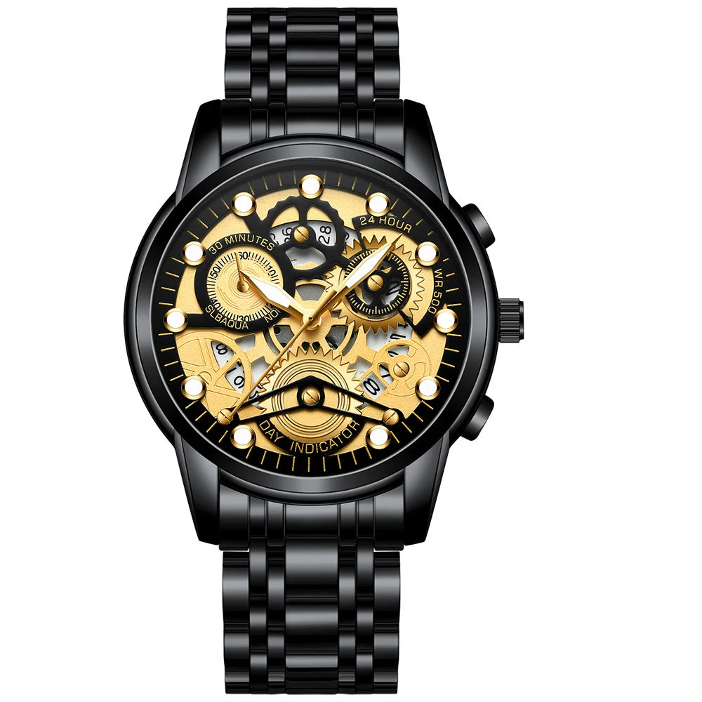 RELOJ DE CUARZO DE LUJO BINBOND PARA HOMBRE CON FECHA AUTOMÁTICA