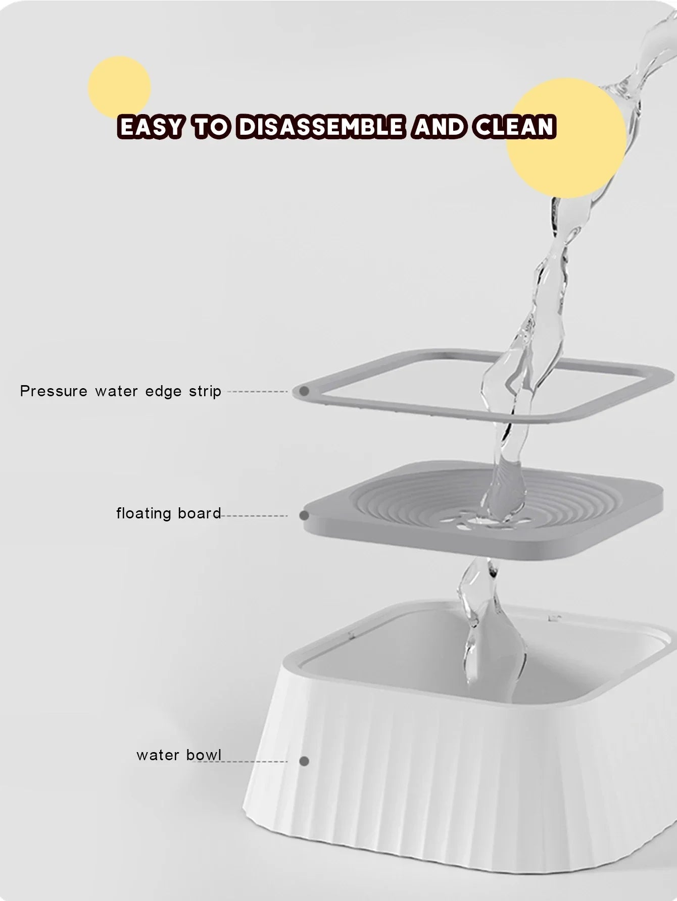 Bebedero Antiderrames para Perros y Gatos – Plato de Agua Flotante de Llenado Lento, Fuente de Agua Limpia para Mascotas