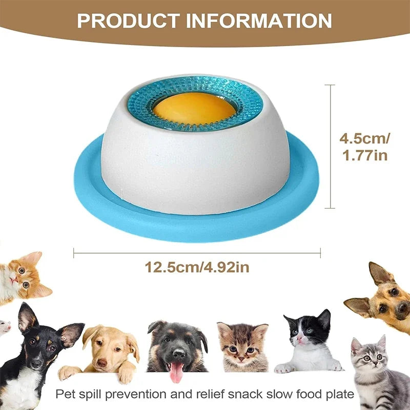 Comedero Lento 3 en 1 para Perros y Gatos | Lick Mat con Base Antideslizante y Juguete de Estimulación Mental para Cachorros | Dispensador de Comida y Cuidado Dental