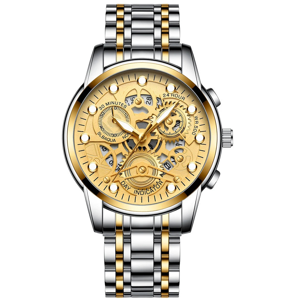 RELOJ DE CUARZO DE LUJO BINBOND PARA HOMBRE CON FECHA AUTOMÁTICA