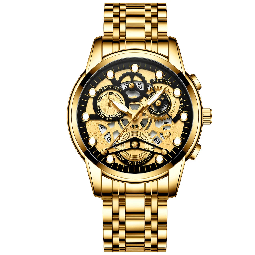 RELOJ DE CUARZO DE LUJO BINBOND PARA HOMBRE CON FECHA AUTOMÁTICA