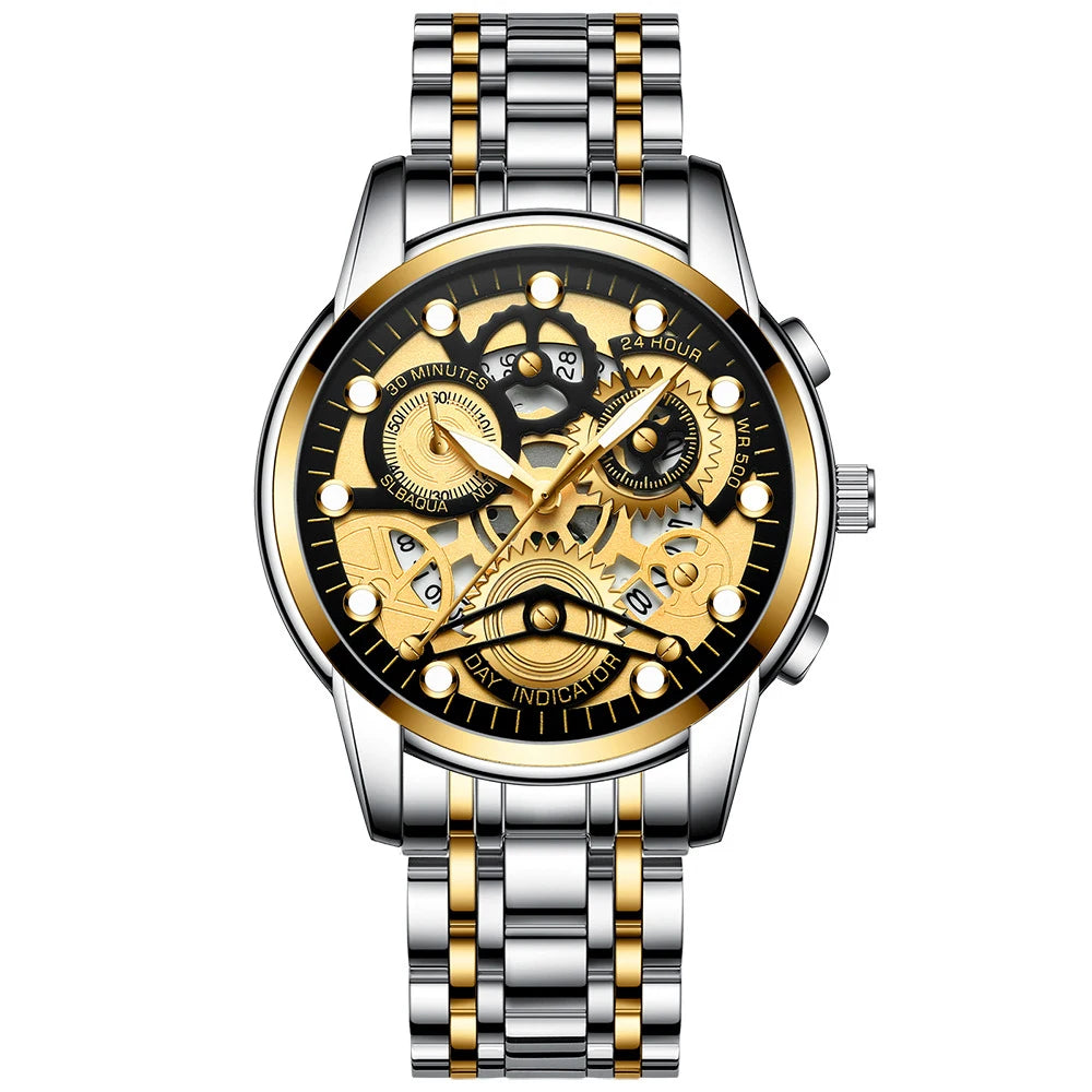 RELOJ DE CUARZO DE LUJO BINBOND PARA HOMBRE CON FECHA AUTOMÁTICA