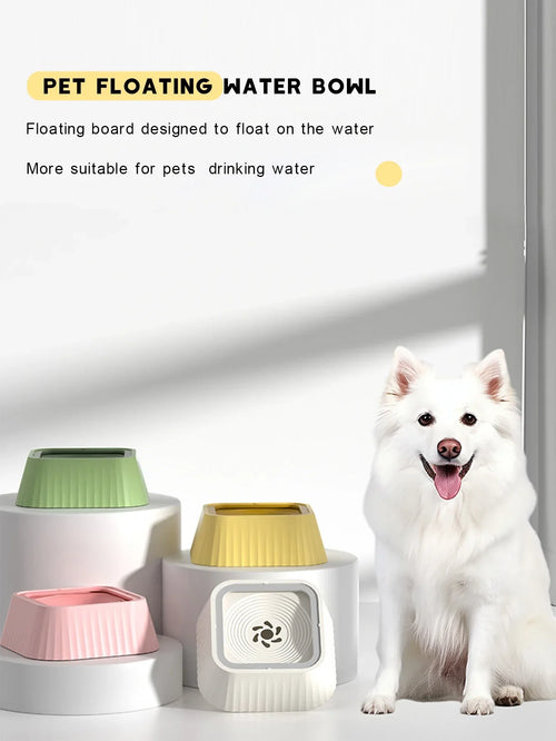 Bebedero Antiderrames para Perros y Gatos – Plato de Agua Flotante de Llenado Lento, Fuente de Agua Limpia para Mascotas
